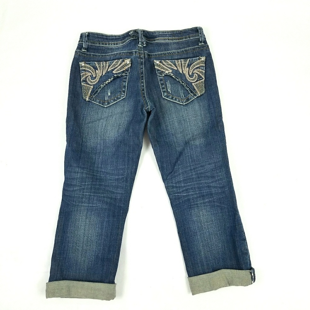 U21 Womens Capris Jean Sz 1/2 Blue Denim Med Wash